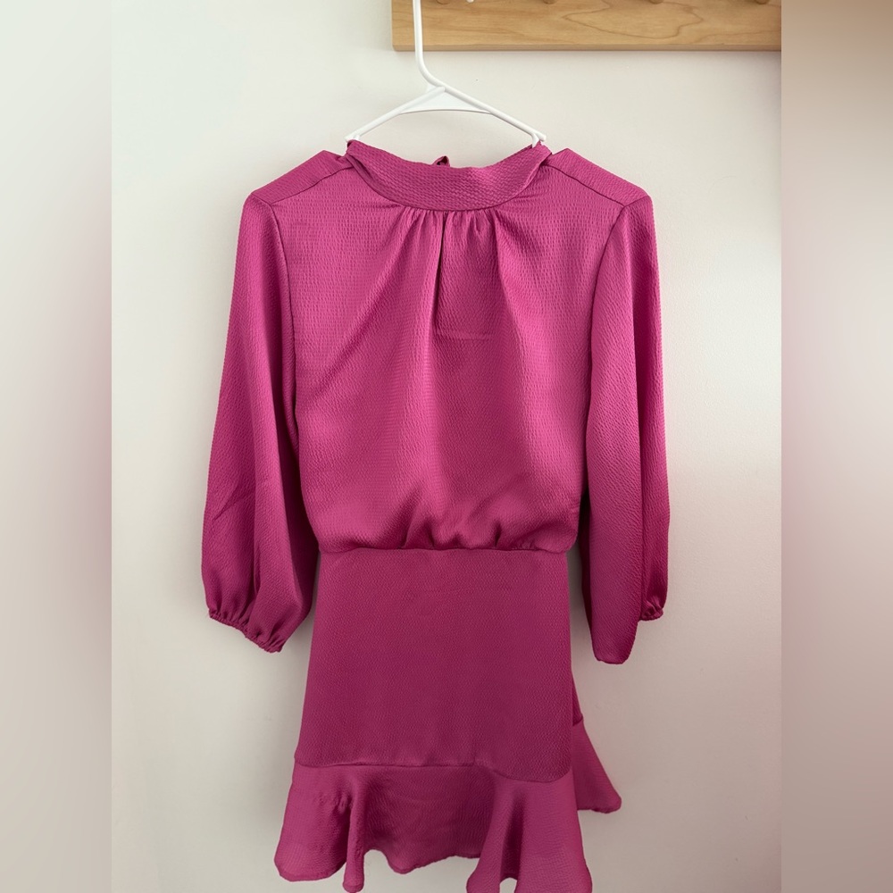Vici Fuchsia Pink Mini Dress with Ruffle Hem